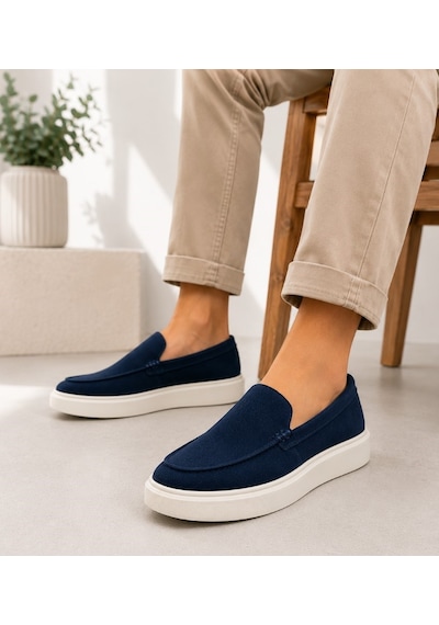 Lufian 111230309 Zayn Sneaker Erkek Deri Ayakkabı Lacivert