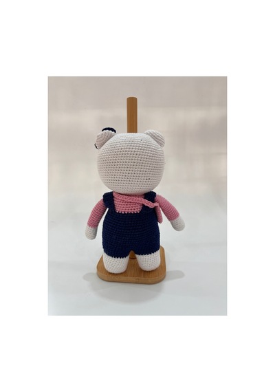 El Yapımı Amigurumi Kedi Örgü Oyuncak Bebek Tığ İşi 24 Cm Sevimli Hediye Lacivert