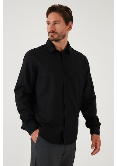 Buratti Streç Pamuklu Regular Fit Erkek Gömlek Cf25W128861 Siyah