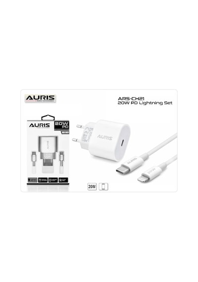 Auris PD Apple Uyumlu iPhone Yüksek Hızlı Şarj Cihazı Seti 20W