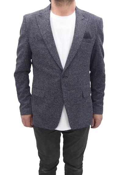 Twenhil Dmctekstil Erkek Ckt-203 Desenli İtalyan Kesim Dar Kalıp Tek Düğme Blazer Ceket Lacivert Twenhil Dmctekstil Erkek Ckt-203 Desenli İtalyan Kesim Dar Kalıp Tek Düğme Blazer Ceket Lacivert