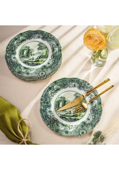 Fecra Vintage Emerald 6 Parça Pasta Tabağı Seti Yeşil