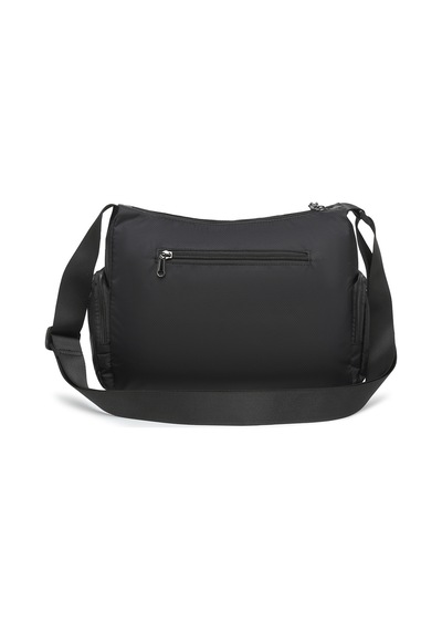 Smart Bags Siyah Orta Boy Çok Cepli Su Geçirmez Ultra Hafif Kumaş Kadın Çapraz Çanta