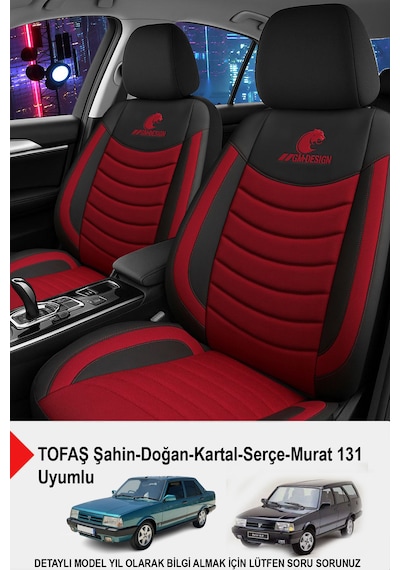 Panther Serisi Keten Kumaş Oto Koltuk Kılıfı Tofaş Kartal-şahin-doğan-serçe-tempra İle Uyumlu Bordo