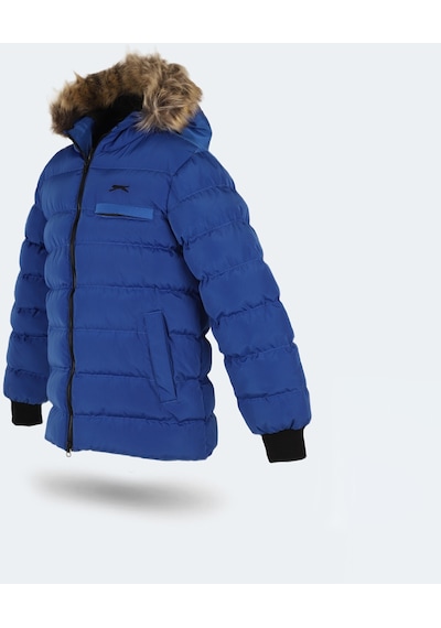 Slazenger CALISTO NEW Çocuk Kapüşonlu Şişme Saks Mavi Mont & Kaban