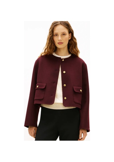 Tommy Hilfiger Df Wool Blend Reg La, Xıh Bordo Kadın Ceket