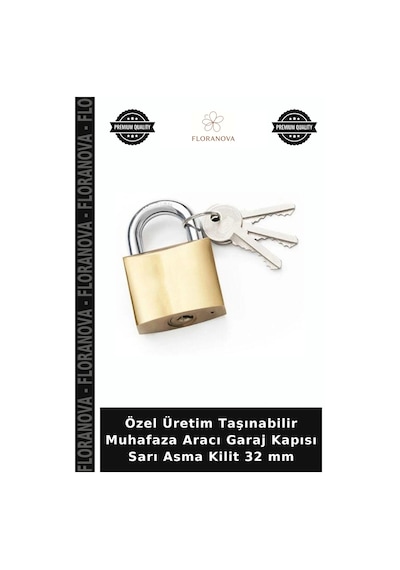 Özel Üretim Taşınabilir Muhafaza Aracı Garaj Kapısı Sarı Asma Kilit 32 Mm