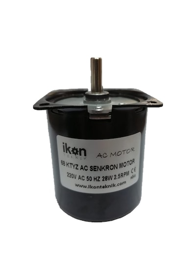 İkon Teknik AC SENKRON MOTOR 68 KTYZ 28 Watt 2.5 RPM 220 Volt