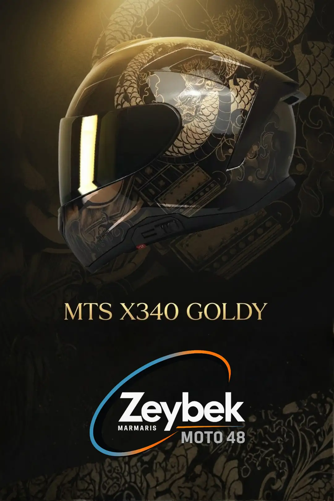 X340 Goldy Full Face Kask Fiber Dış Kabuk Ece / Dot / Ce Onaylı X340 Goldy