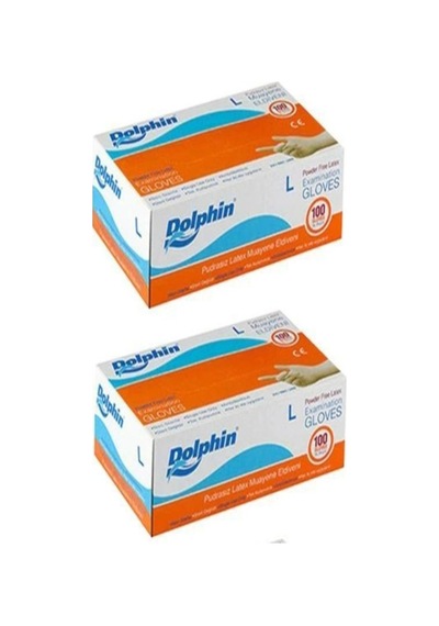Pudrasız Lateks Eldiven 100'lü Paket 2 Adet L Beden Pudrasız Latex Eldiven Pudrasız Eldiven