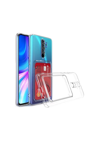 Ekılıf - Xiaomi Redmi Note 8 Pro Uyumlu Kılıf Kartlıklı Şeffaf Setra Clear Silikon Kapak - Şeffaf