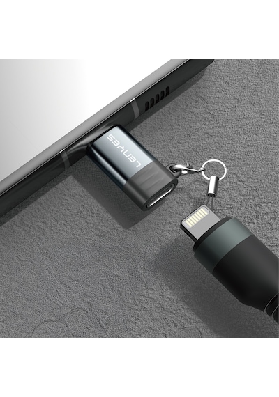 Lenyes Ax111 Lightning To Type-c Çevirici Otg Adaptör Siyah Siyah