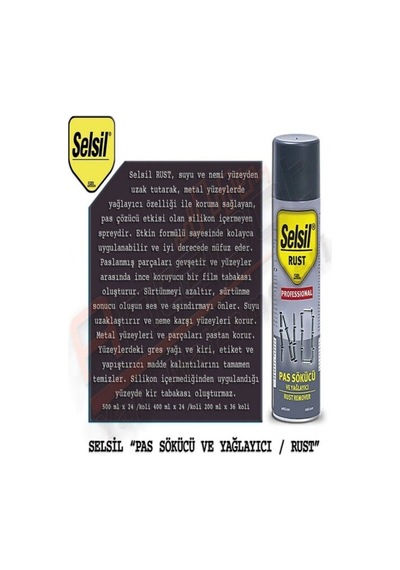 Selsil Fren Balata Temizleme Spreyi 500 Ml, Pas Sökücü Ve Yağlayıcı Sprey 400 Ml 500 ML