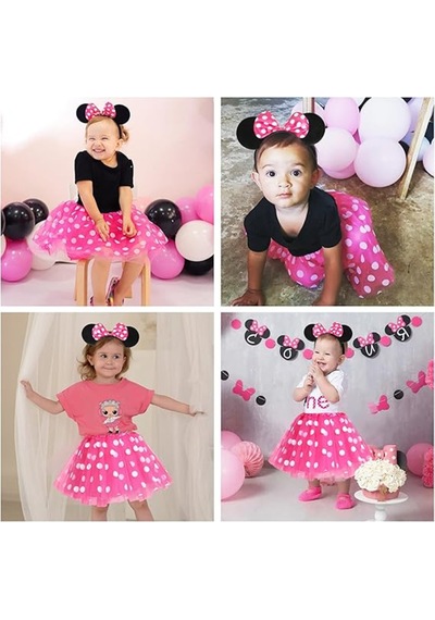 Pembe Fiyonklu Minnie Mouse Tacı Kulak Nessiworld Çocuk