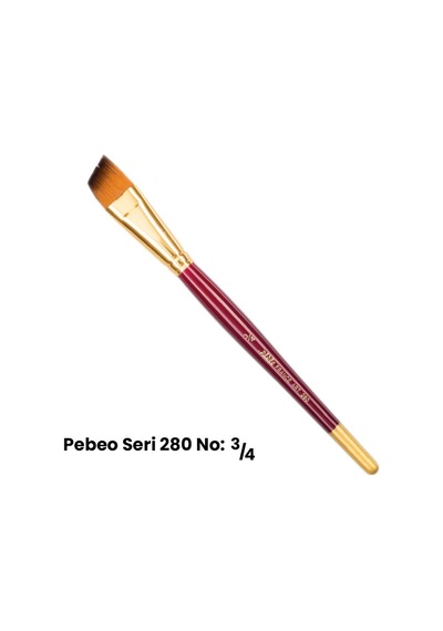 Pebeo 280 Seri Yan Kesik Uçlu Fırça No 3-4
