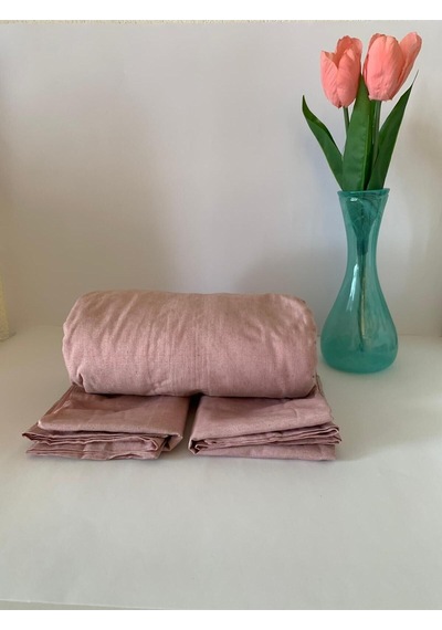 Battal Boy Yastıklı Çarşaf Takımı %100 Pamuklu 180x200 Pastel Pembe