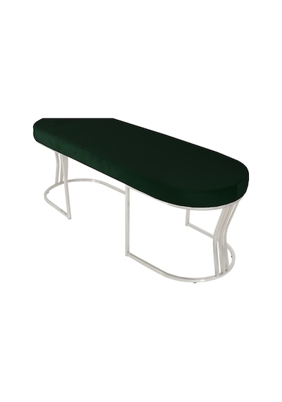 Viego Silver Smooth- Yeşil Kapitoneli Model Puf & Bench & Koltuk- Oturak-uzun Makyaj Puff-yatak Odası Ucu &önü