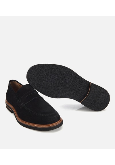 Hotiç Erkek Süet Deri Siyah Klasik Loafer