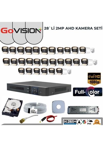 28’li 2mp Full Color 3.6mm Lens 1080p Fullhd Warmled Ahd Bullet Set