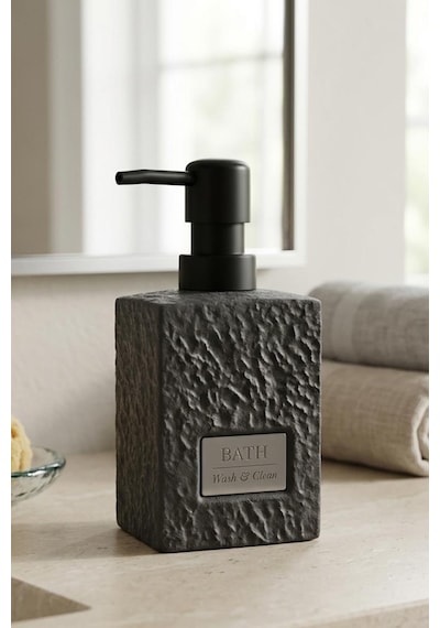 Stoneware Sıvı Sabunluk Mat Siyah 48972