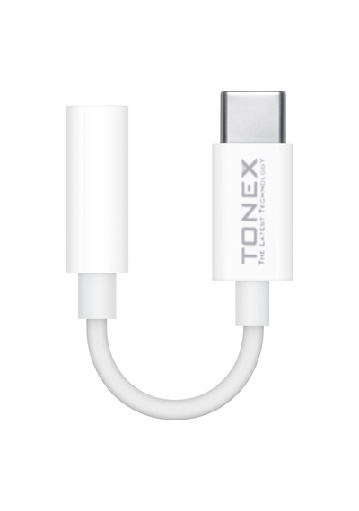 Tonex AX-03 Type-C to 3.5mm Kulaklık Dönüştürücü Kablo Beyaz