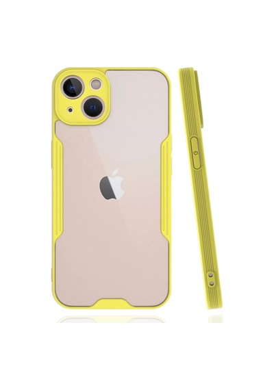 Newface Apple, Uyumlu iPhone 14 Plus Kılıf Platin Silikon - Sarı