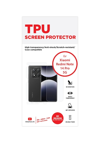 Xiaomi Redmi Note 14 Pro 5g Ekran, Arka Ve Yan Koruyucu Fullbody Kaplama Tpu Film