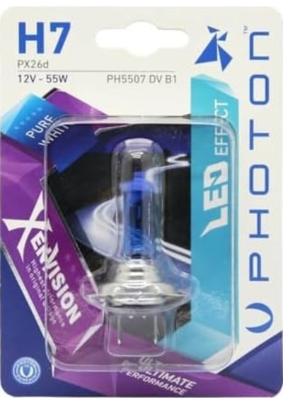 Photon Ampul H7 12v 55w Xen Vision Tekli Blister Beyaz Işık 6000k Pht Ph5507 Dv B1