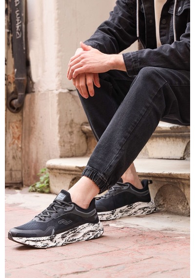 Jump 30342 Siyah - Beyaz Erkek Sneaker Günlük Spor Ayakkabı