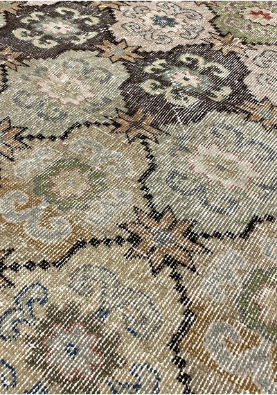 Bohem Stil Vintage Halı Özel Tasarım Renkli Anadolu Koleksiyonu Doğal Halı Çok Renkli