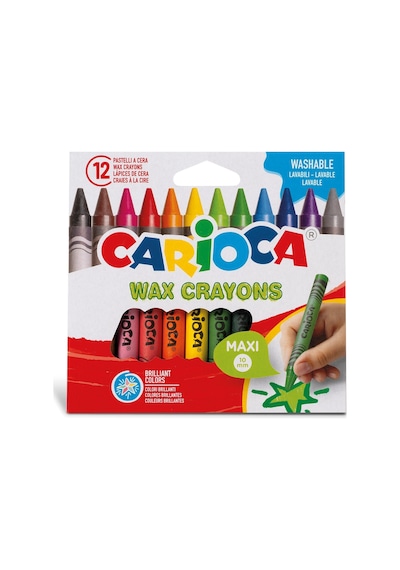 Carioca Pastel Boya Wax Maxı Yıkanabilir 12 Renk 42369 Karışık