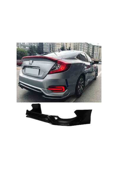 Honda Civic Fc5 Turbo Arka Ek Plastik Siyah Difüzör 2016 2017 2018 2019 Arka-difizör-bodykit-ek