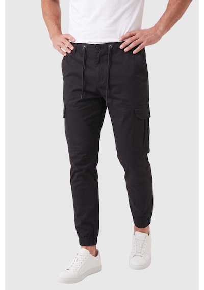 Deepsea Erkek Slim Fit Likralı Siyah Kargo Cepli Jogger Pantolon İpli Bel Lastikli Paça 2600589 Deepsea Erkek Slim Fit Likralı Siyah Kargo Cepli Jogger Pantolon İpli Bel Lastikli Paça 2600589
