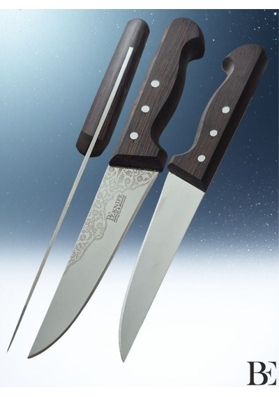 Beknife Bemiral Bıçak No.1 14 Cm 10121.14 Wenge Saplı İşlemeli Kasap Bıçağı 36mm X 140mm X 3mm