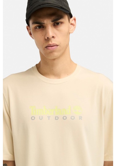 Timberland Uv-protectıon Logo Short Bej Erkek Kısa Kol T-shirt 000000000102084340 Bej-lıla