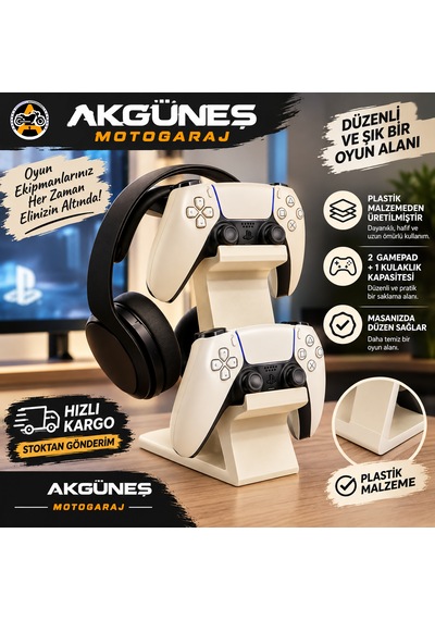 Ps 2 Gamepad Ve Kulaklık Standı 2'li Kol Tutucu Gaming Stand Plastik 1 Adet