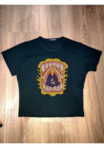 Startmore Siyah Siyah Dar Baby Tee Üste Oturan