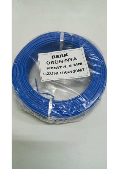1.5 Mm Mavi Nya Kablo 100 Metre Tam Kesit Tesisat Kablosu 1