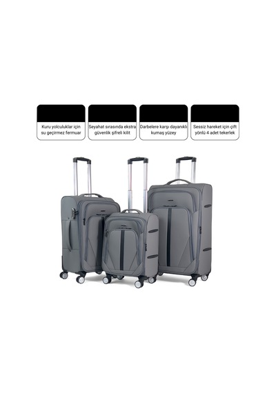 Reymond Luggage Luna Serisi Seyahat Valizi, Kabin Boy Kırmızı