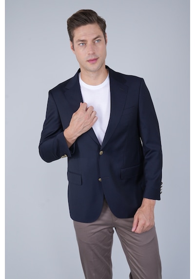 Bisse Comfort Fit Lacivert Dokuma Mono Yaka Çift Yırtmaçlı 4 Drop Yün Blazer Erkek Ceket Pck24knos002 C39 Lacivert Bisse Comfort Fit Lacivert Dokuma Mono Yaka Çift Yırtmaçlı 4 Drop Yün Blazer Erkek Ceket Pck24knos002 C39 Lacivert