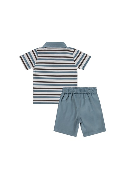 Civil Baby Palmiye Nakışlı 6-18 Ay Takım - Mavi Soft İndigo