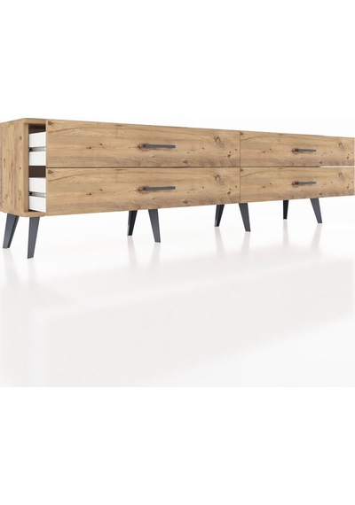 Arges Tv Ünitesi 4 Çekmeceli 176x30x51 Çam-çam/çam Atlas Çam/atlas Çam