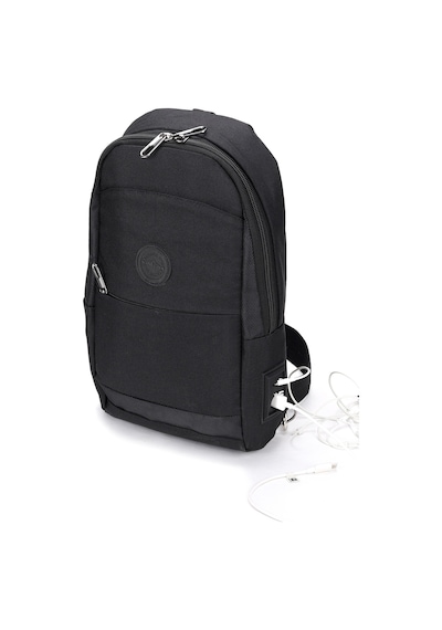 Strong Kulaklık Çıkışlı Tek Kol Göğüs Ve Sırt Çantası ,çapraz Çanta Body Bag Tk01 Siyah