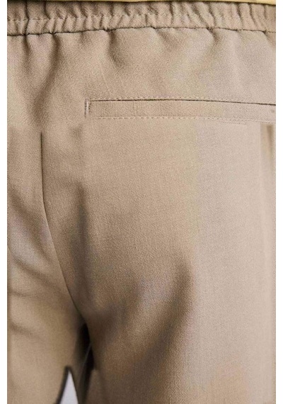 Defacto Relax Fit Rahat Kesim Kısa Paça Keten Görünümlü Yazlık Kumaş Pantolon E4790ax25smkh403 Haki