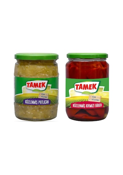 Tamek Közlenmiş Biber Ve Patlıcan Cam Kavanoz 2 Li