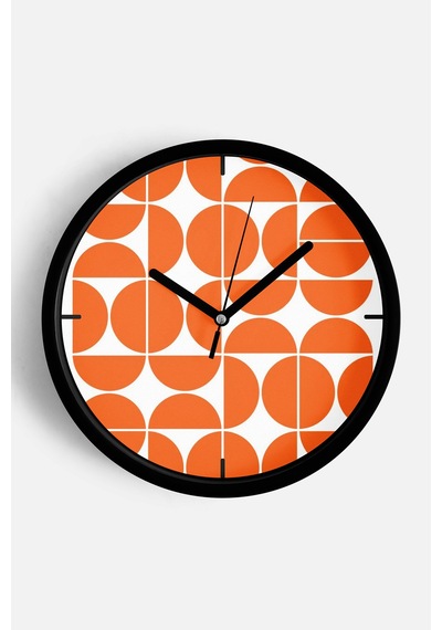 Soyut - Geometrik Temalı Modern Duvar Saati - 25cm - Önü Camlı Siyah Kasa - Sessiz Mekanizma-jh0098 Siyah