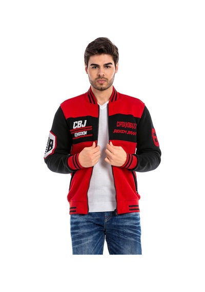 Cipo & Baxx Cl500 Erkek Kaşe Kolej Mont Slim Fit, Düğmeli, Kışlık Şık Tasarım Kırmızı