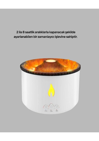 Alev Efektli Buhar Makinesi Aromaterapi, Nemlendirme Ve Işık Muratech - 40 Modlu Tasarım