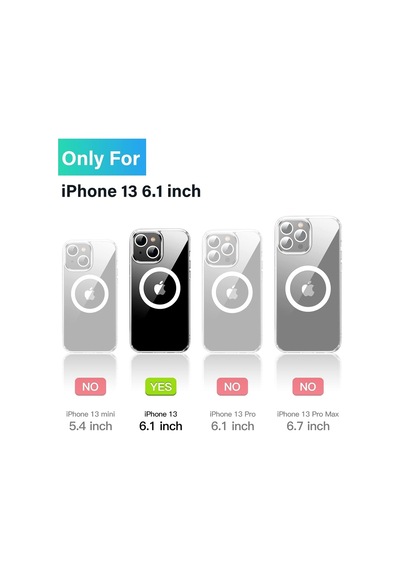 Apple Uyumlu iPhone 13 Kilif Magsafe Magnetic Crystal Kapak - Seffaf 406180064
