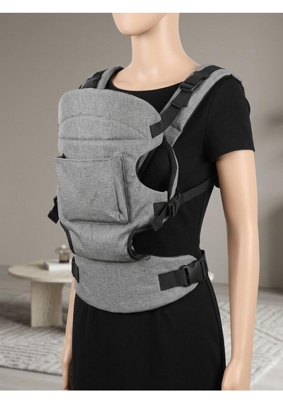 Bcburkaycanta Bel & Sırt Destekli 4-12 Kg Ergonomik Kanguru Çok Yönlü Ayarlanabilir Gri